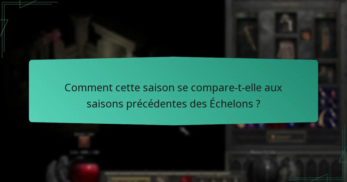 Quels thèmes saisonniers sont présentés dans cette saison des Échelons ?