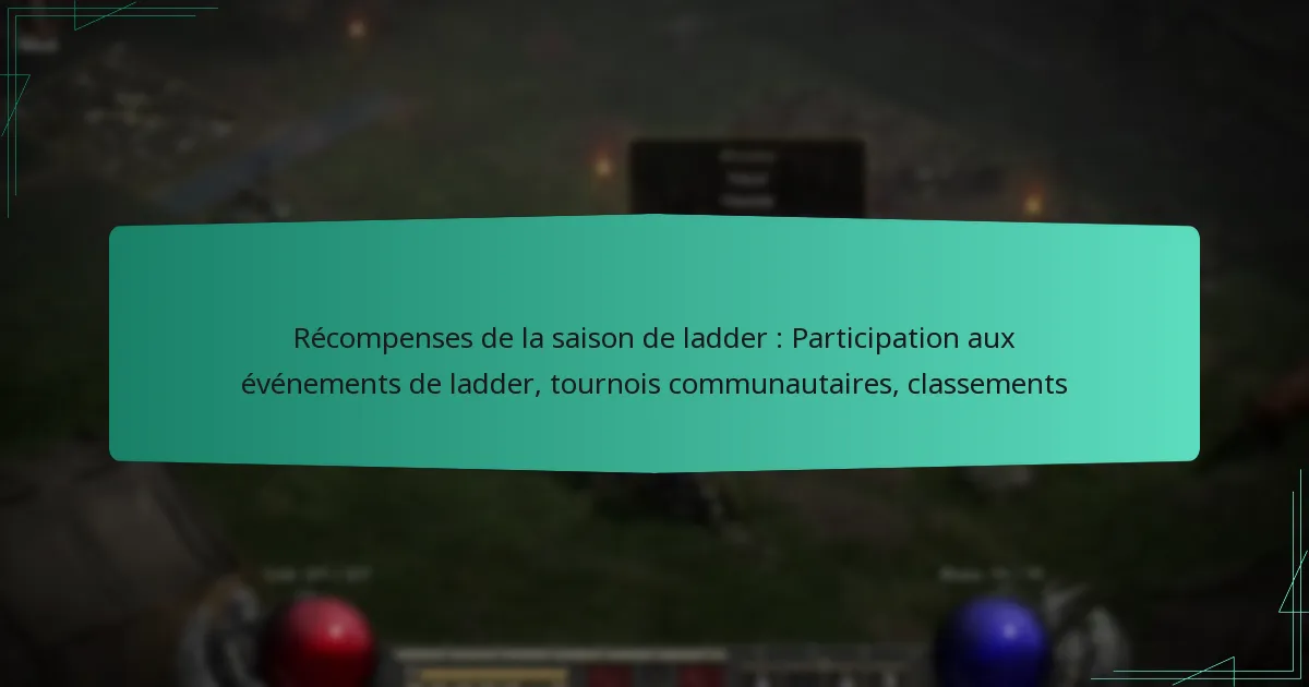 Récompenses de la saison de ladder : Participation aux événements de ladder, tournois communautaires, classements