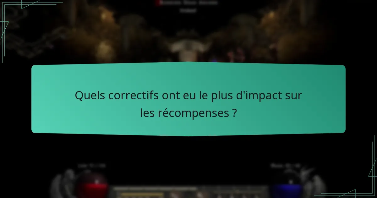 Quels correctifs ont eu le plus d’impact sur les récompenses ?
